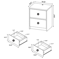 Westpark Mango 2-drawer Nightstand LED Lights and USB - Ornate Home