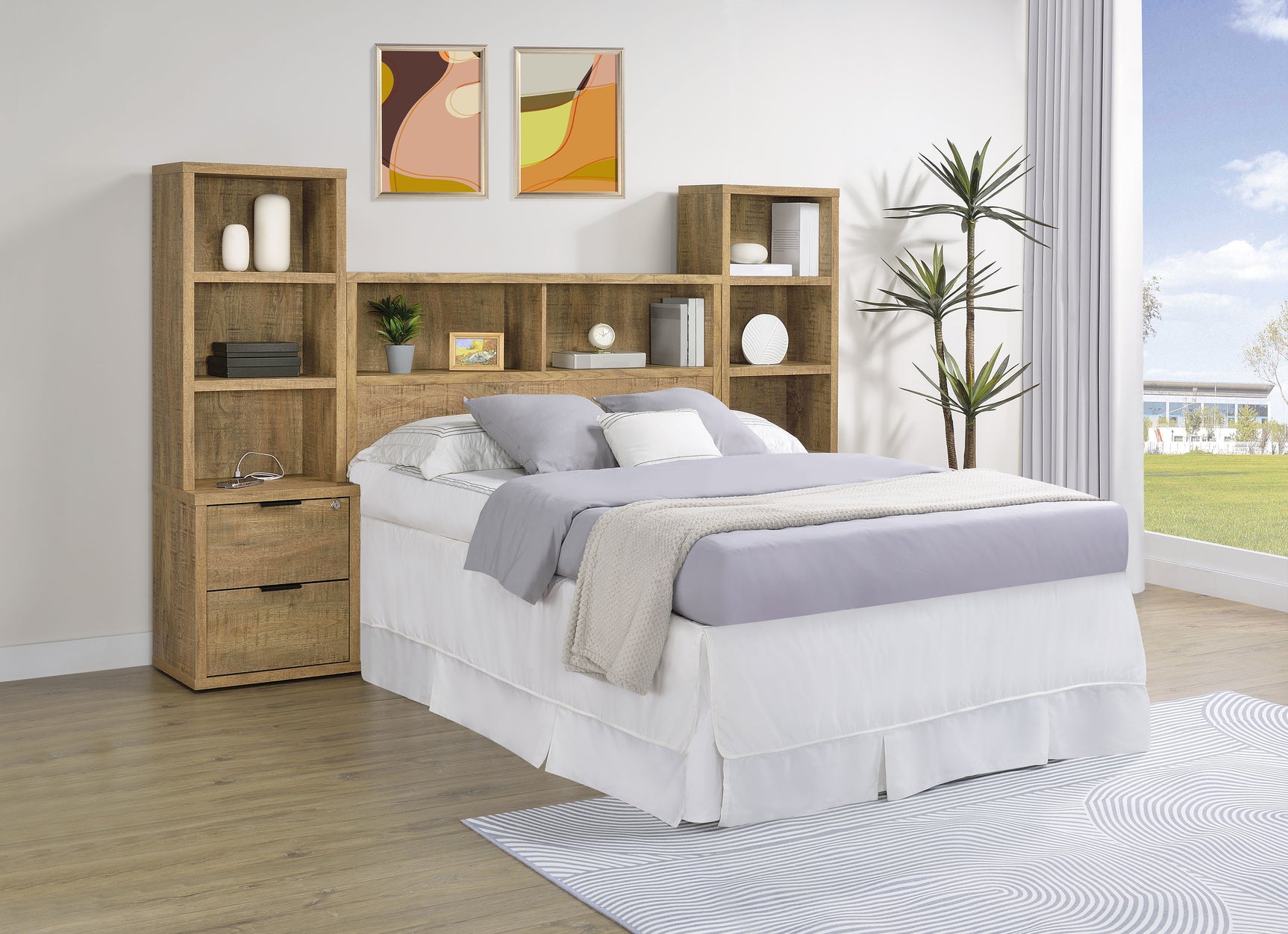 Westpark Mango 3-piece Full Bedroom Set Bookcase Headboard - Ornate Home