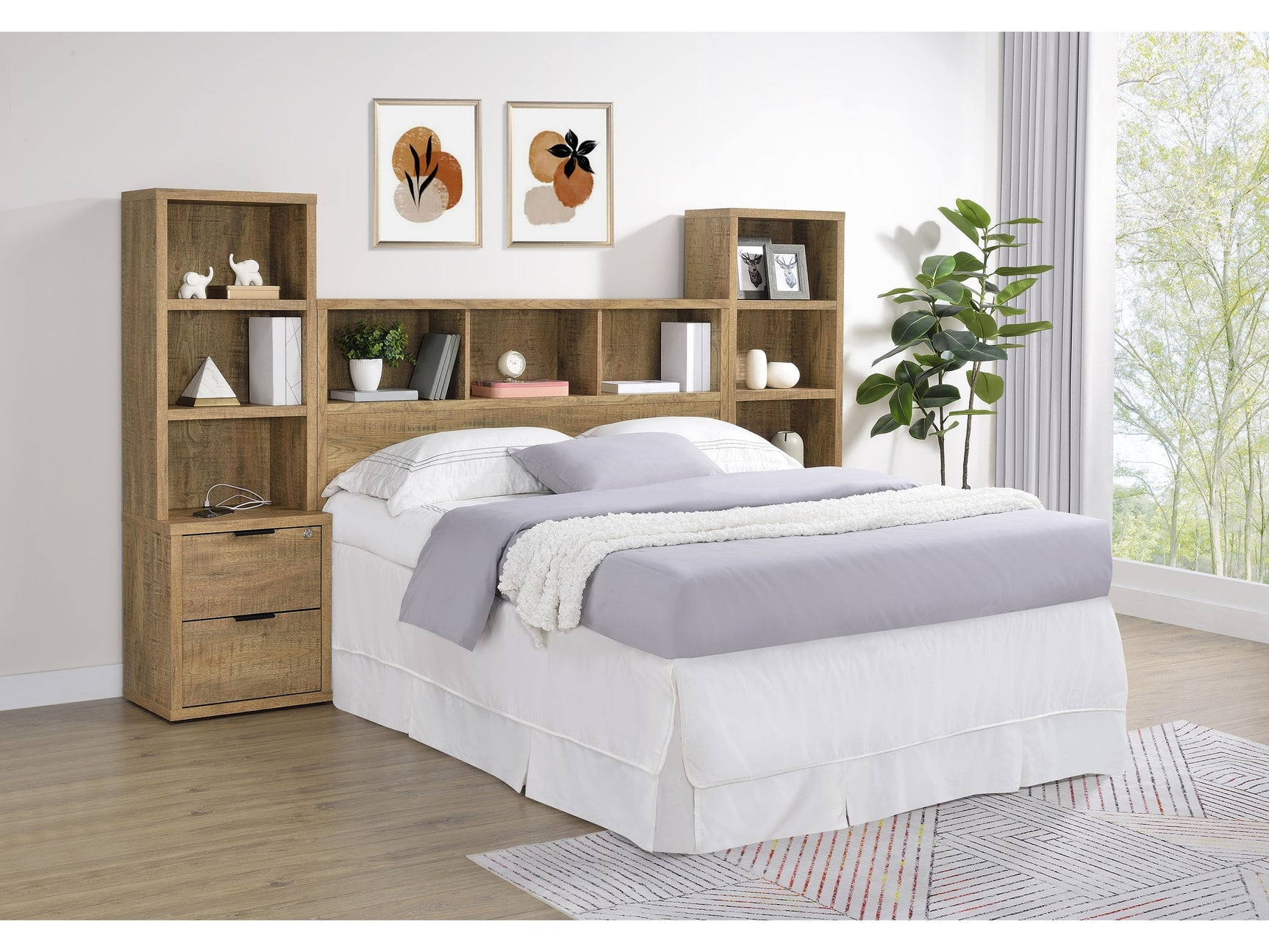 Westpark Mango 3-piece Queen Bedroom Set Bookcase Headboard - Ornate Home