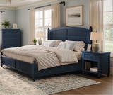 Westport Navy King Panel Bed - Ornate Home