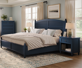 Westport Navy King Panel Bed - Ornate Home