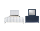Westport Navy 3-Piece Queen UPH Bedroom Set - Ornate Home