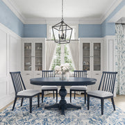 Westport Navy 66 Oval Dining Table & 4 Dowel Back Chairs - Ornate Home