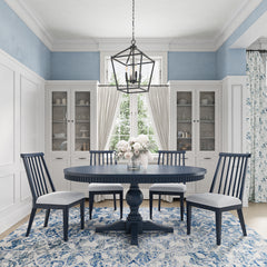 Westport Navy 66 Oval Dining Table & 4 Dowel Back Chairs - Ornate Home
