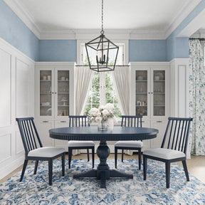 Westport Navy 66 Oval Dining Table & 4 Dowel Back Chairs - Ornate Home