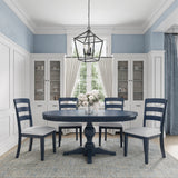 Westport Navy 66 Oval Dining Table & 4 Ladderback Chairs - Ornate Home