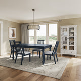 Westport Navy 72 Rect. Dining Table & 4 Dowel Back Chairs - Ornate Home