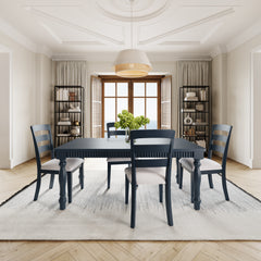 Westport Navy 72 Rect. Dining Table & 4 Ladderback Chairs - Ornate Home