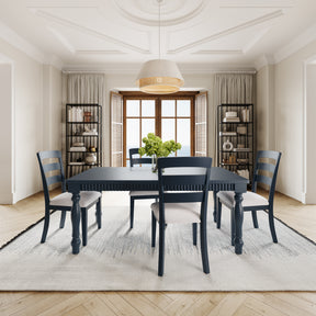 Westport Navy 72 Rect. Dining Table & 4 Ladderback Chairs - Ornate Home