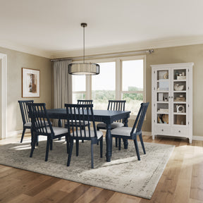 Westport Navy 72 Rect. Dining Table & 6 Dowel Back Chairs - Ornate Home