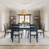 Westport Navy 72 Rect. Dining Table & 6 Ladderback Chairs - Ornate Home