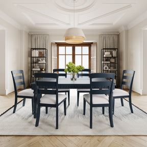 Westport Navy 72 Rect. Dining Table & 6 Ladderback Chairs - Ornate Home