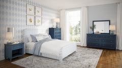 Westport Navy 3-Piece Queen UPH Bedroom Set - Ornate Home
