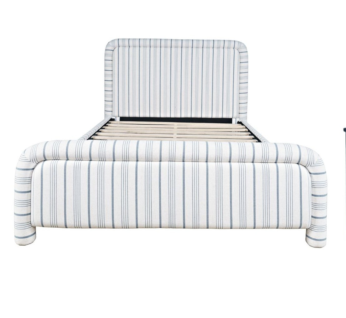 Westport Navy Upholstered King Panel Bed - Ornate Home
