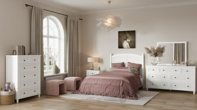 Westport White 4-Piece Full Bedroom Set - Ornate Home