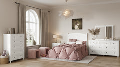 Westport White 5-Piece Full Bedroom Set - Ornate Home