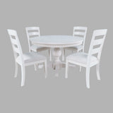 Westport White 66 Oval Dining Table & 4 Ladderback Chairs - Ornate Home