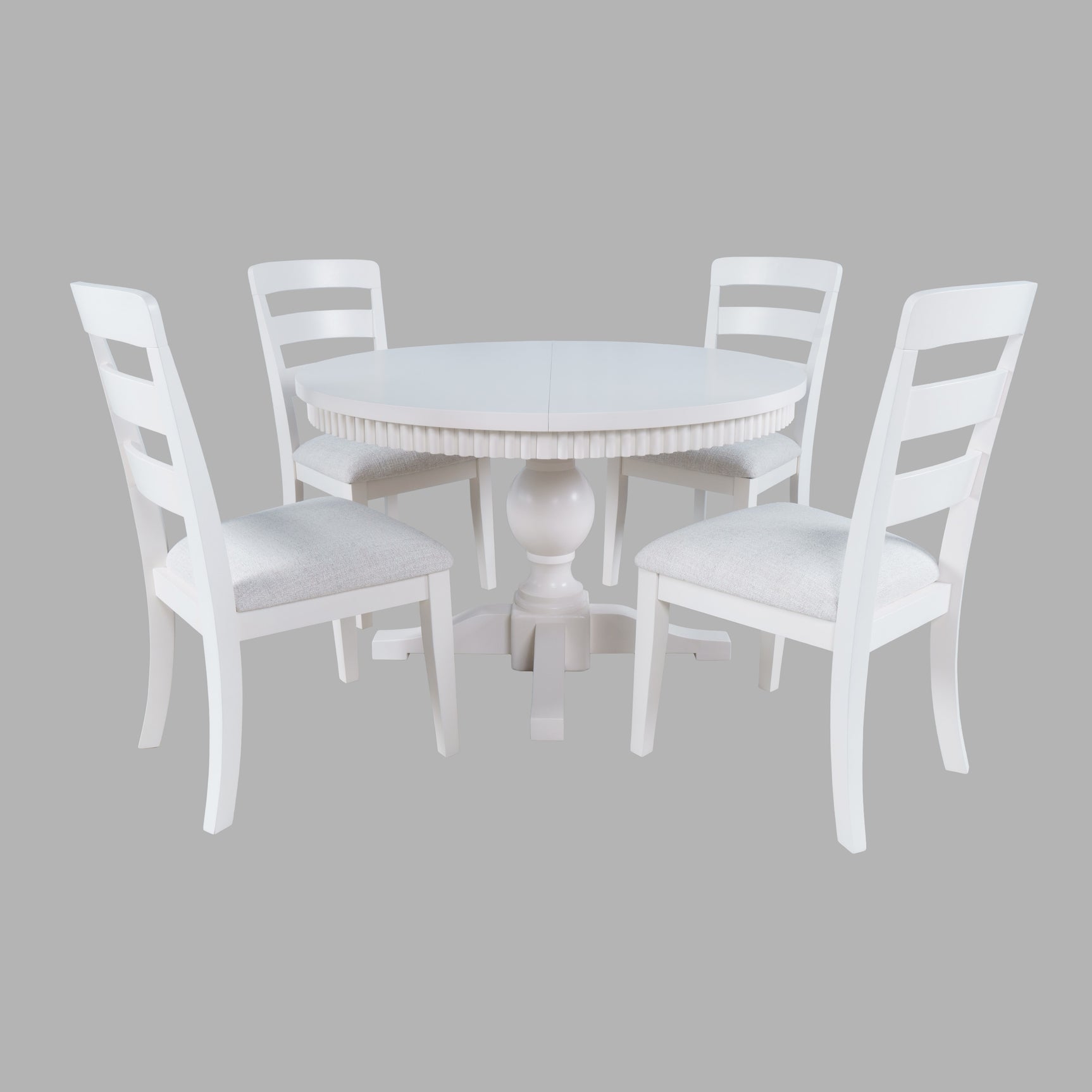 Westport White 66 Oval Dining Table & 4 Ladderback Chairs - Ornate Home