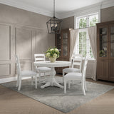 Westport White 66 Oval Dining Table & 4 Ladderback Chairs - Ornate Home