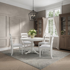 Westport White 66 Oval Dining Table & 4 Ladderback Chairs - Ornate Home