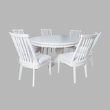 Westport White 66 Oval Dining Table & 6 Dowel Back Chairs - Ornate Home