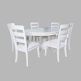 Westport White 66 Oval Dining Table & 6 Ladderback Chairs - Ornate Home
