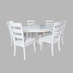 Westport White 66 Oval Dining Table & 6 Ladderback Chairs - Ornate Home
