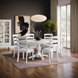 Westport White 66 Oval Dining Table & 6 Ladderback Chairs - Ornate Home