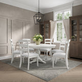 Westport White 66 Oval Dining Table & 6 Ladderback Chairs - Ornate Home