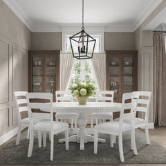 Westport White 66 Oval Dining Table & 6 Ladderback Chairs - Ornate Home