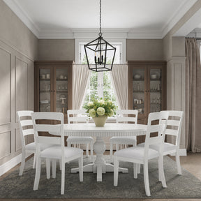 Westport White 66 Oval Dining Table & 6 Ladderback Chairs - Ornate Home