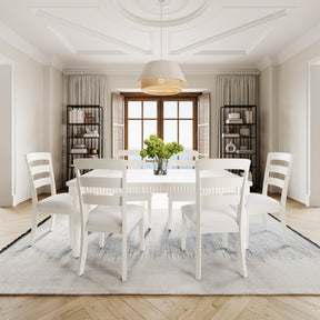 Westport White 72 Rect. Dining Table & 6 Ladderback Chairs - Ornate Home