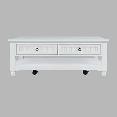 Westport White Castered Cocktail Table - Ornate Home
