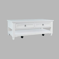 Westport White Castered Cocktail Table - Ornate Home