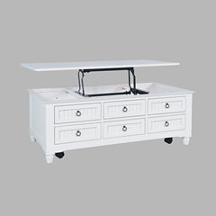 Westport White Castered Lift Top Cocktail Table - Ornate Home