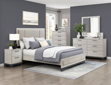 Westport White Oak/Beige 4-Piece Queen Bedroom Set - Ornate Home