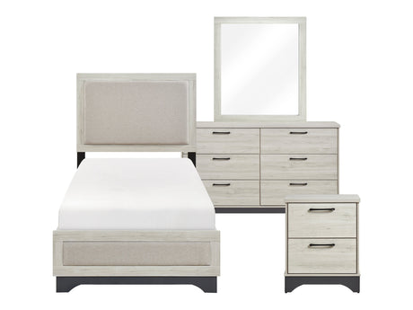 Westport White Oak/Beige 4-Piece Twin Bedroom Set - Ornate Home