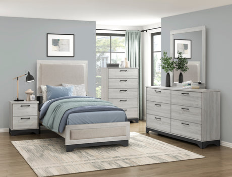 Westport White Oak/Beige 4-Piece Twin Bedroom Set - Ornate Home