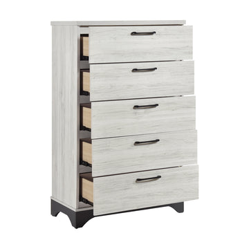 Westport White Oak/Beige 5-Piece Queen Bedroom Set - Ornate Home