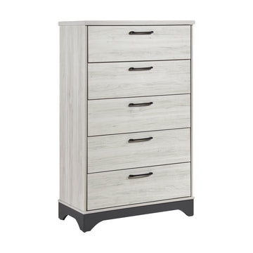 Westport White Oak/Beige 5-Piece Queen Bedroom Set - Ornate Home