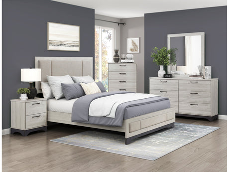 Westport White Oak/Beige 5-Piece Queen Bedroom Set - Ornate Home