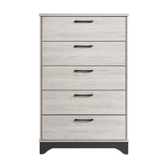 Westport White Oak/Beige 5-Piece Twin Bedroom Set - Ornate Home