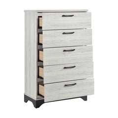 Westport White Oak/Beige 5-Piece Twin Bedroom Set - Ornate Home