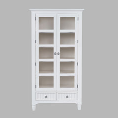 Westport White Tall Display Cabinet - Ornate Home