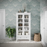 Westport White Tall Display Cabinet - Ornate Home