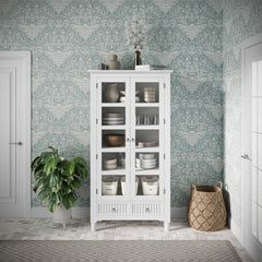 Westport White Tall Display Cabinet - Ornate Home