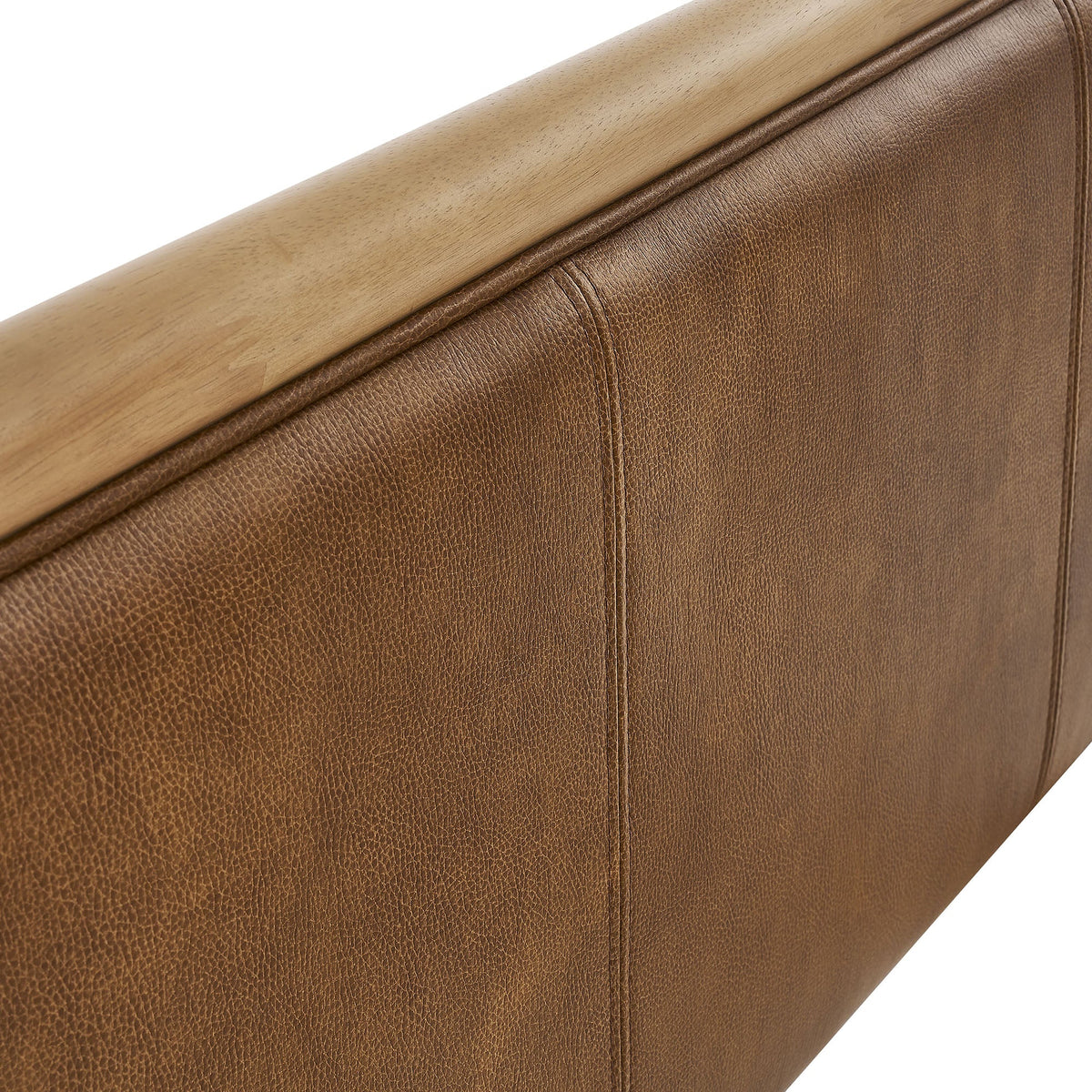 Wexford Light Oak Canyon Vegan Leather Platform Bed