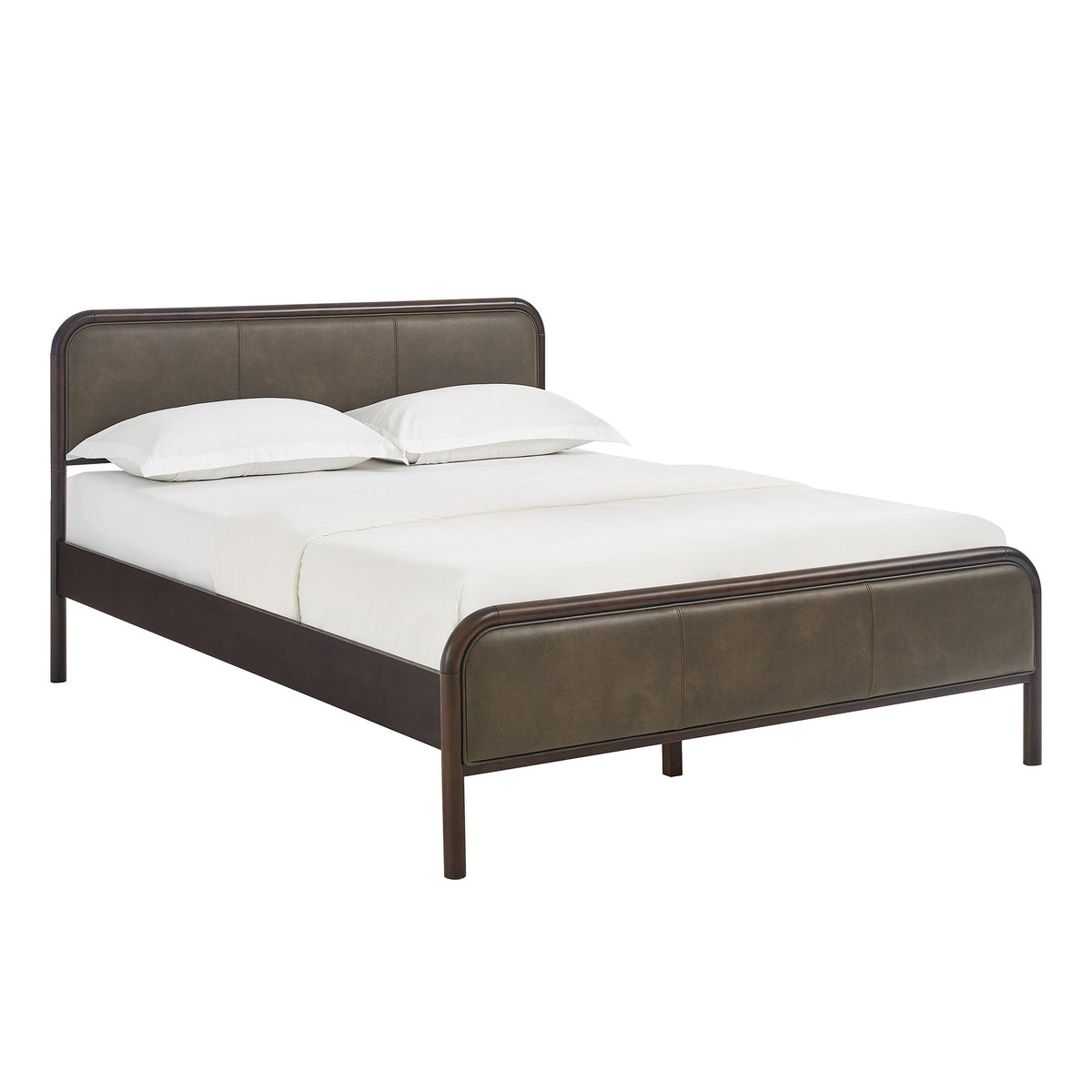 Wexford Wenge Mustard Vegan Leather Platform Bed - Ornate Home