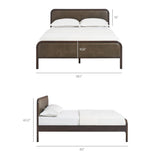 Wexford Wenge Mustard Vegan Leather Platform Bed - Ornate Home