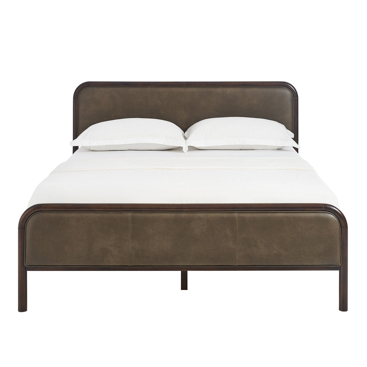 Wexford Wenge Mustard Vegan Leather Platform Bed - Ornate Home